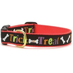 Halloween Trick or Treat Premium Ribbon Pet Dog Collar by Up Country Size Small